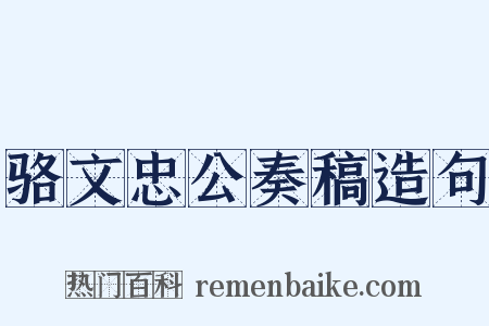骆文忠公奏稿造句是什么意思的图片
